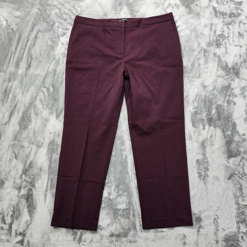 Mario Serrani Italy Pants Womens 14 Red Burgundy High Rise Slim Ankle Stretch